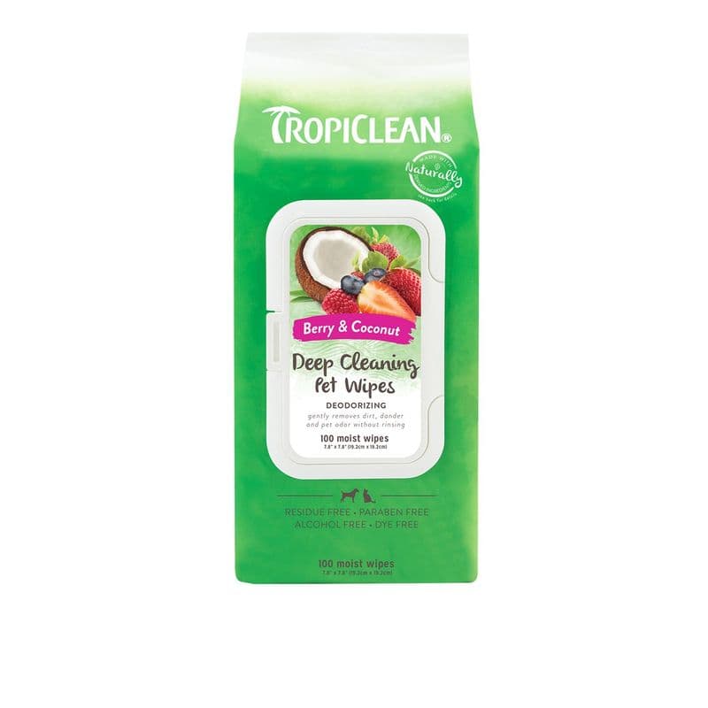 Tropiclean Deep Cleaning Deodorizing Wipes 100 Pack