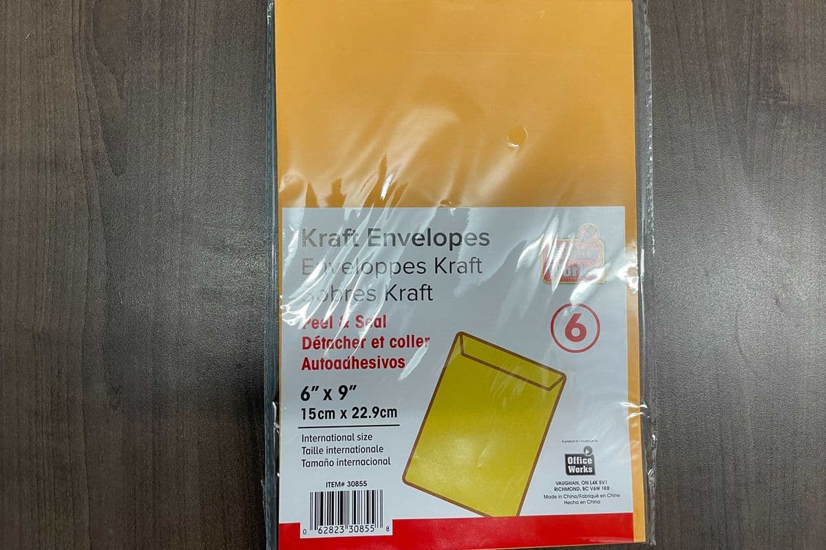 Kraft Envelope 6X9 6pc (6" x 9")