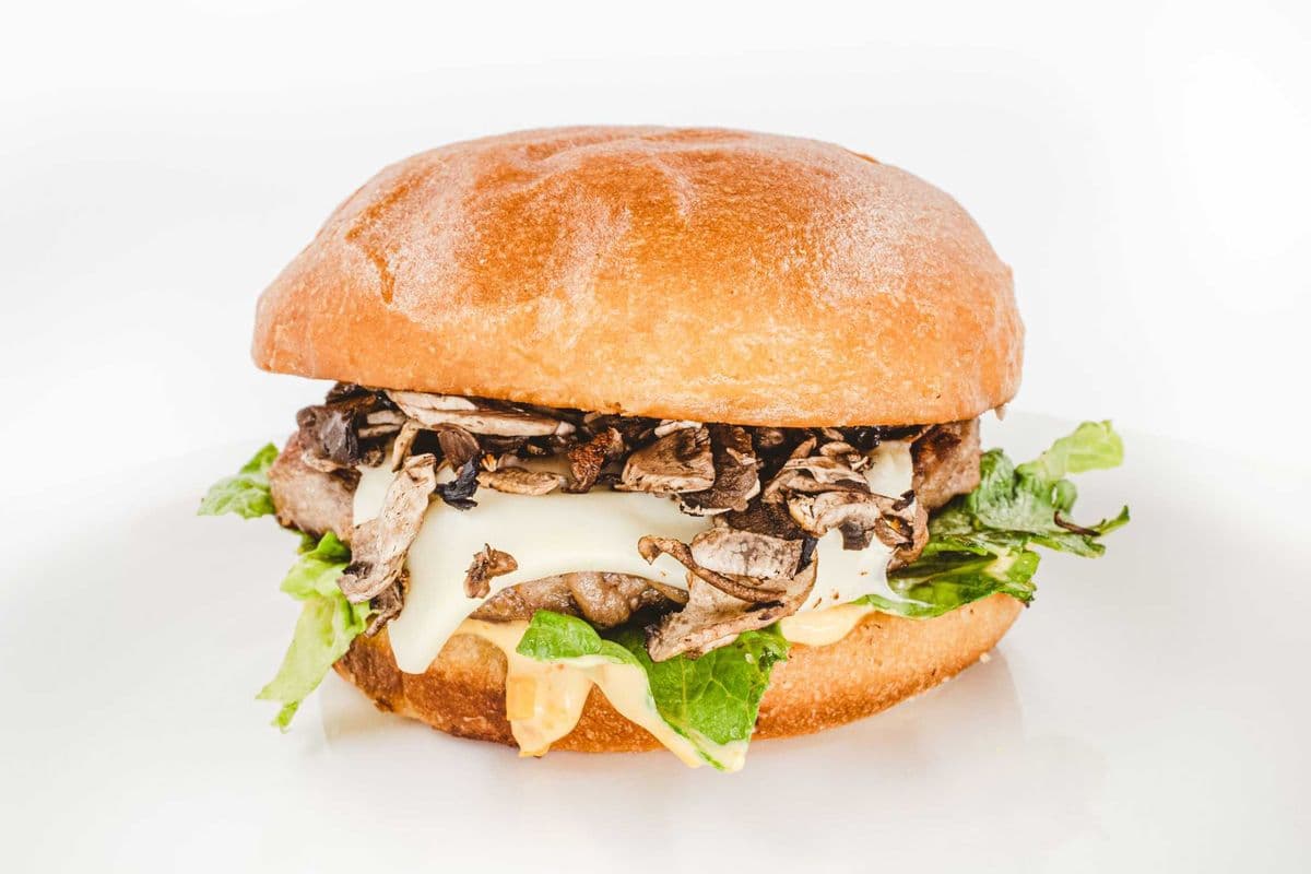 6) Portabella Swiss Burger