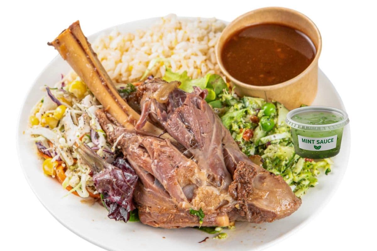 Salad Rice Lamb Shank Meal