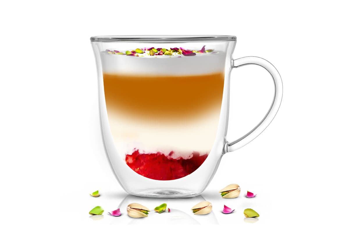 Strawberry Rose Blossom Iced Latte