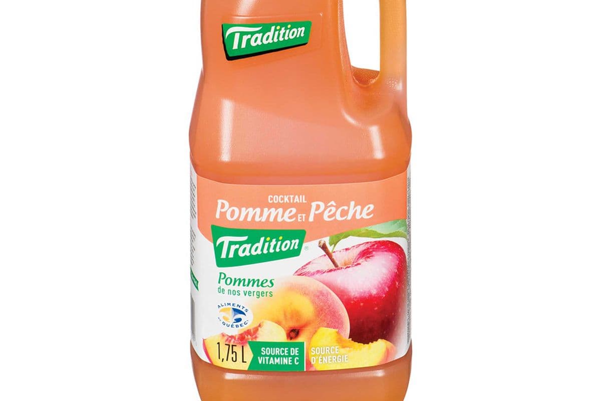 Tradition pomme et peche / apple and peach juice