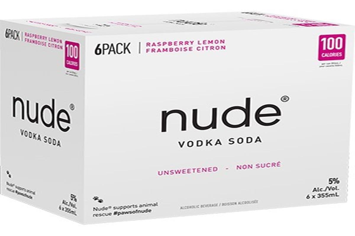 Nude Vodka Soda Raspberry Lemon Can (6 x 355ML)