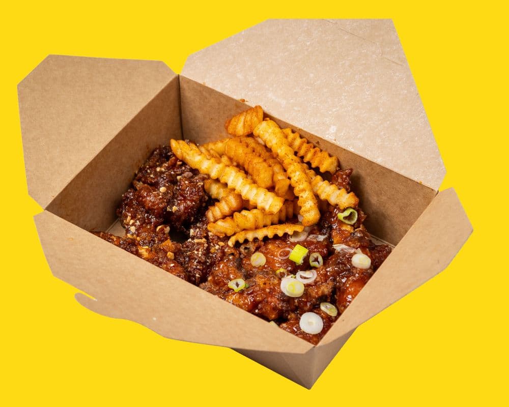 8‑Chicken Tenders + Fries Combo in Glazed and Confused (garlic-soy) sauce