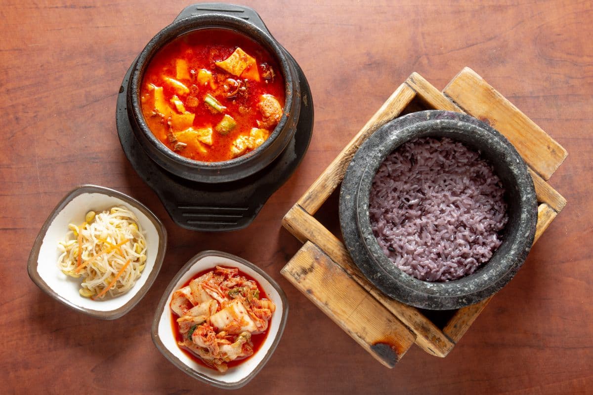 1. Combination Soon Tofu with Hot Stone Pot Rice