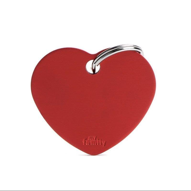 MyFamily Red Heart Aluminum Engraved Tag