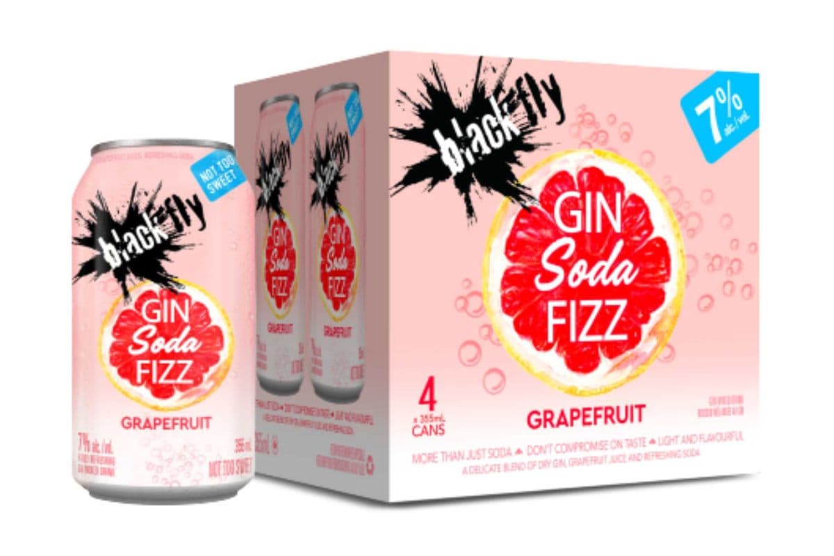 BLACK FLY GRAPEFRUIT GIN SODA FIZZ 4pk (4 x 355ml)