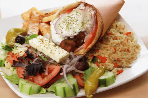 Plat #1 - Un souvlaki avec pita