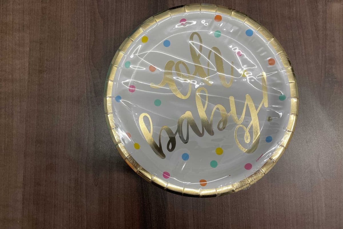 Plates Oh Baby Gold 9" 8pk