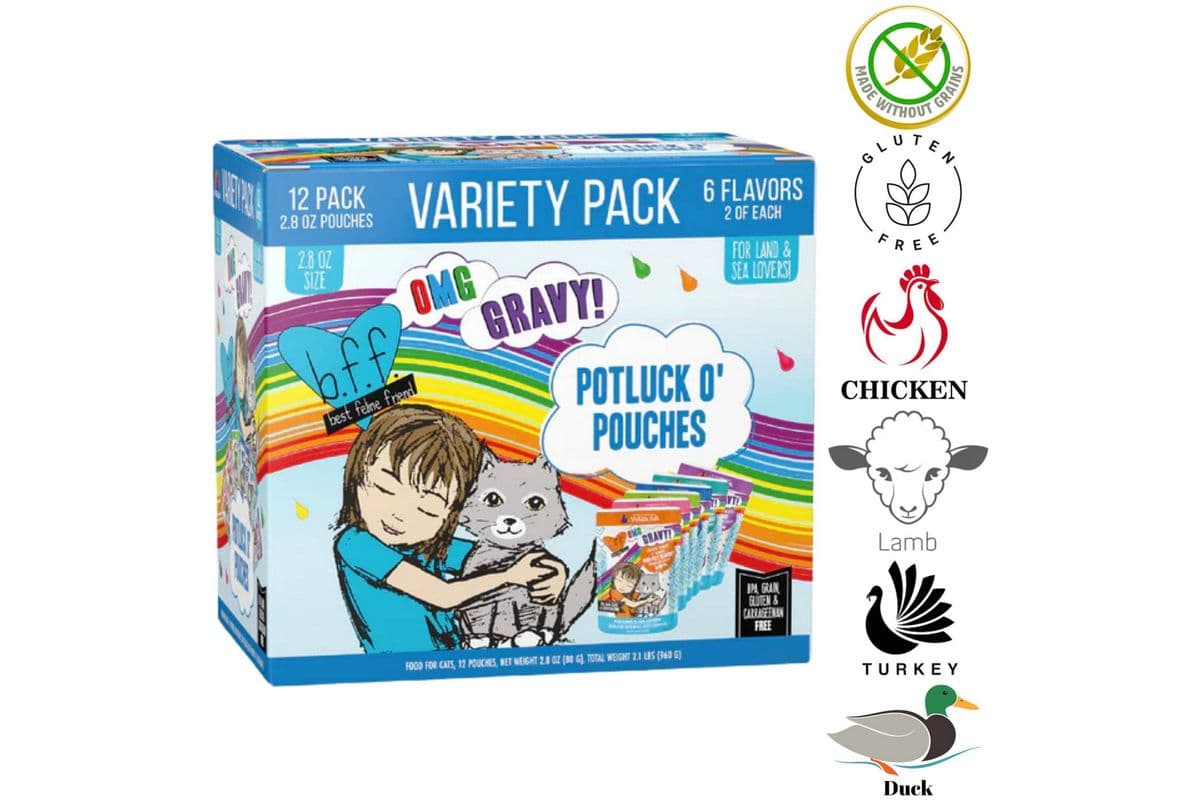 Weruva OMG Potluck O' Pouches Variety Pack Wet Cat Food (2.8 oz)