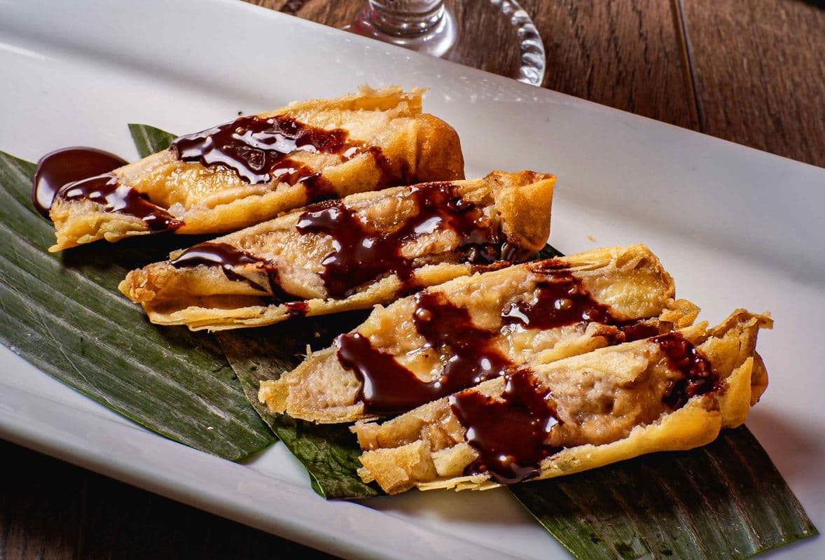 Deep Fried Banana With Choco & Honey  / Banane Frite Au Chocolat Et Au Miel