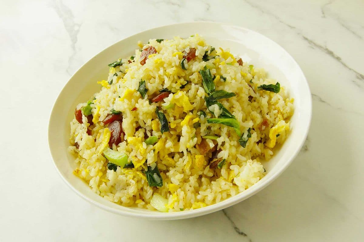 Fried Rice with Vegetables, Salted Pork and Chinese Sausages 招牌菜販