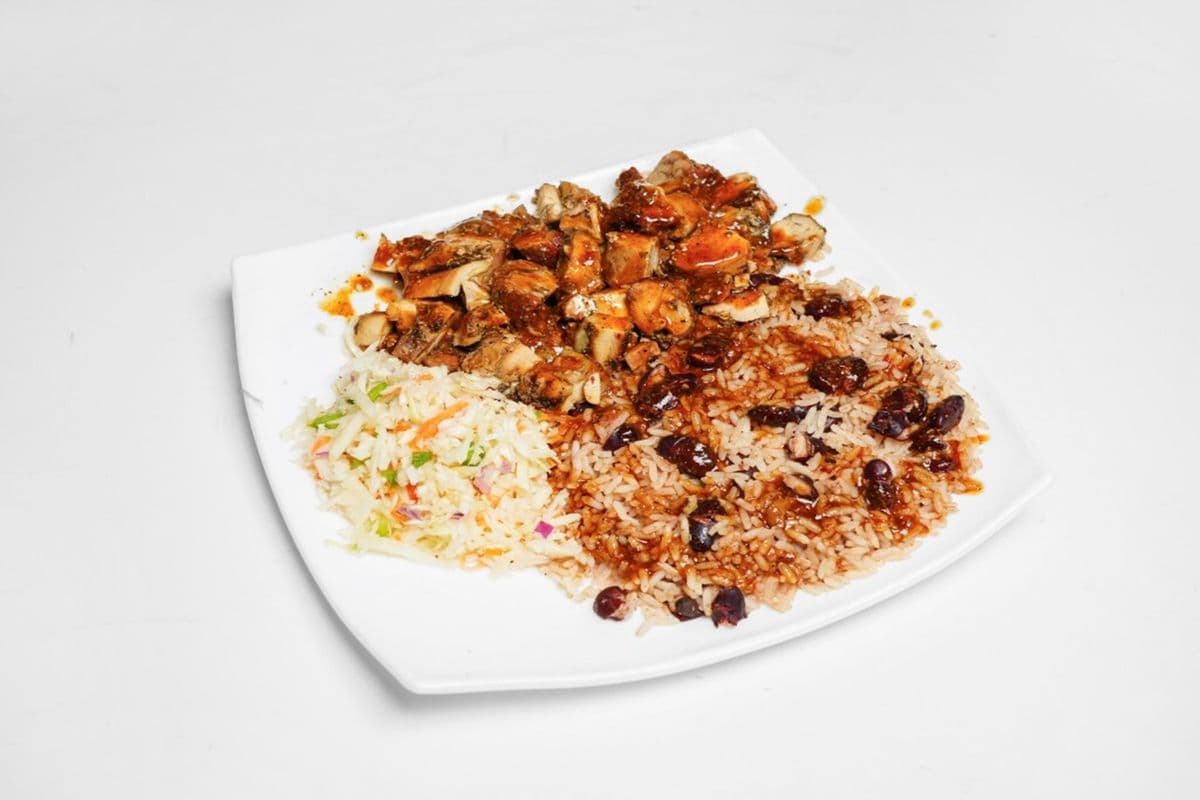 Boneless Jerk Chicken Rice and Peas