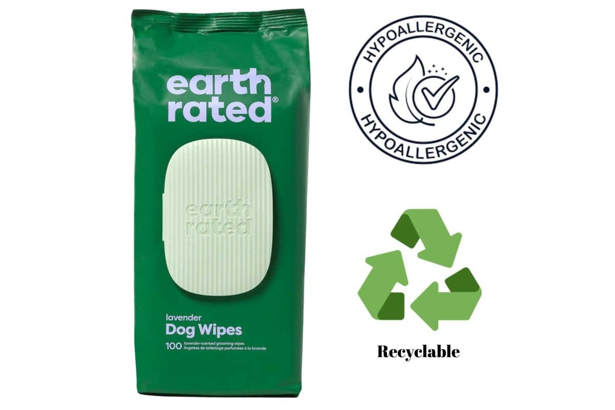 Earth Rated - Lavender Scented Compostable Pet Wipes - 100 Pack