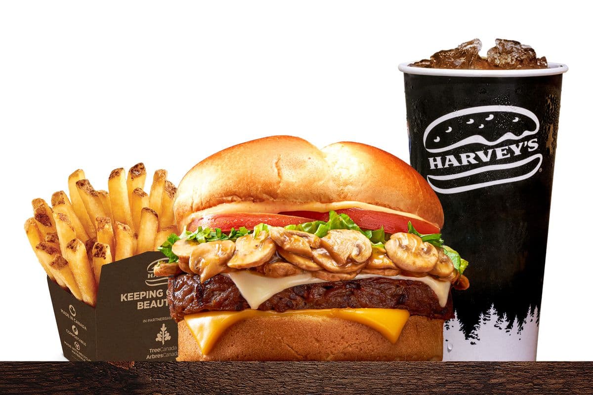 Angus Cheesy Mushroom Melt Combo