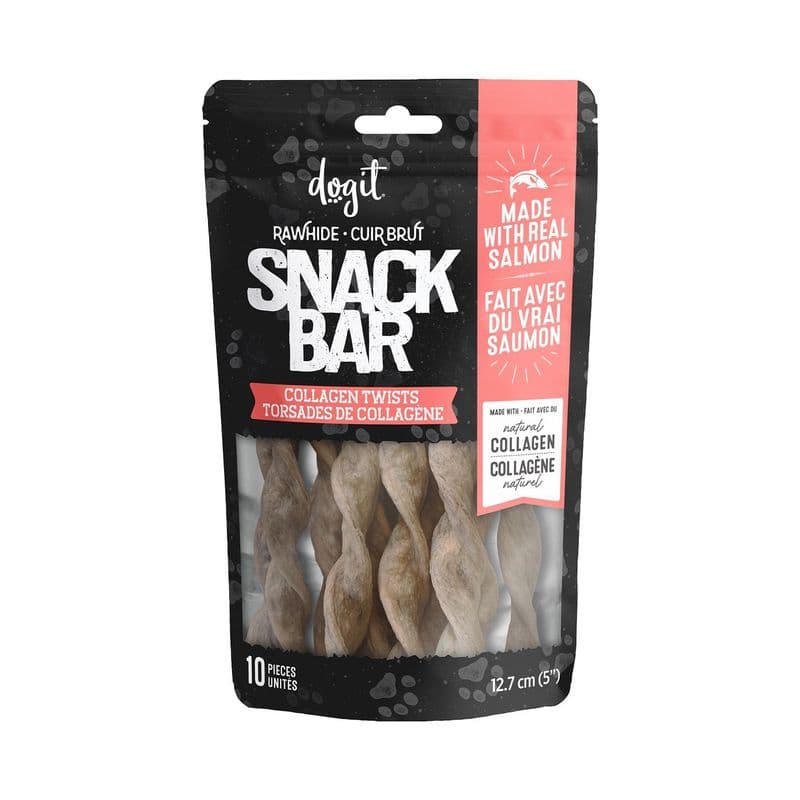 Dogit SnackBar Salmon Collagen Twists - 10 pieces - 5 in