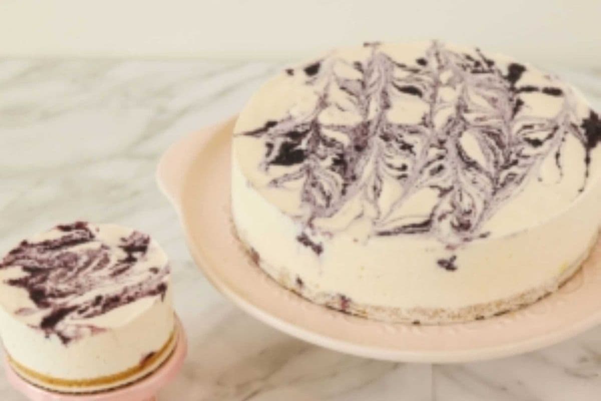 Lemon Blueberry Frozen Cheesecake