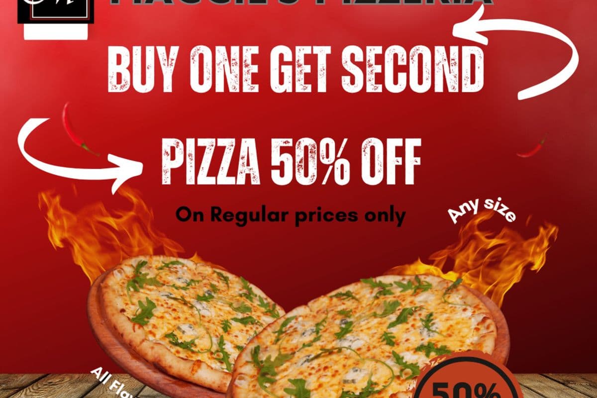 Buy one , get Second 50 % off ( Large Pizzas )