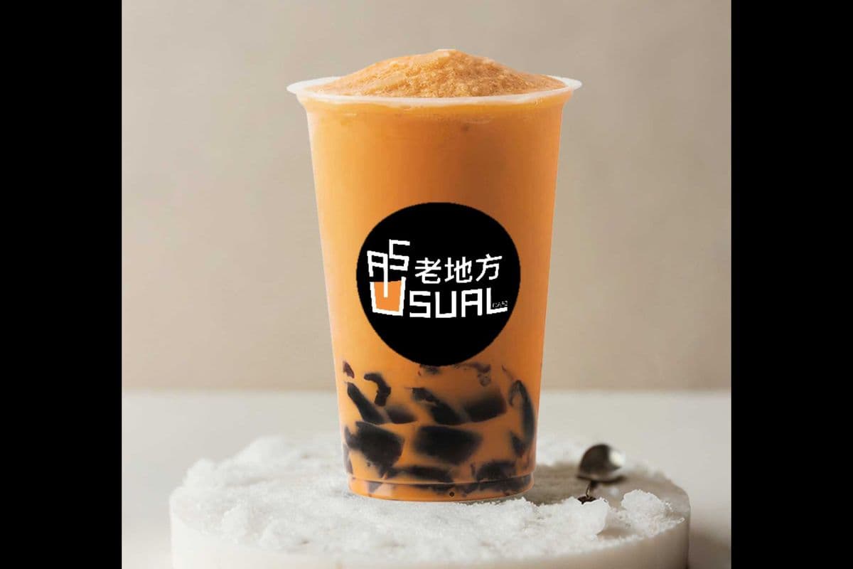 Thai Milk Tea Smoothie with Grass Jelly / 泰泰仙草雪沙