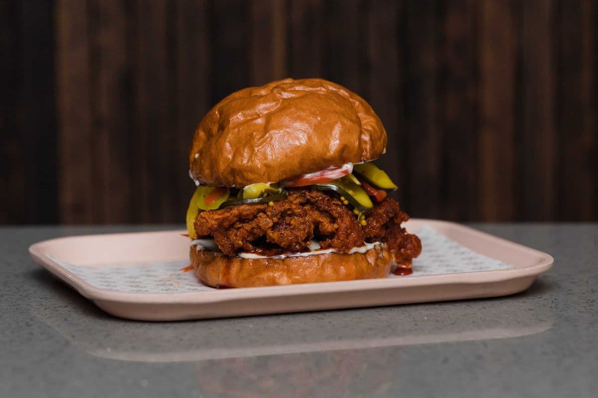 Hot Fried Chicken Sandwich and Tots