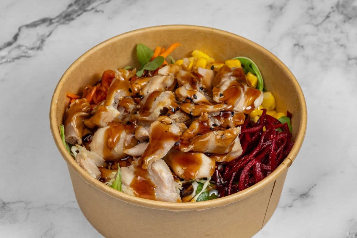 Chicken Teriyaki Rice Bowl whit Miso Soup