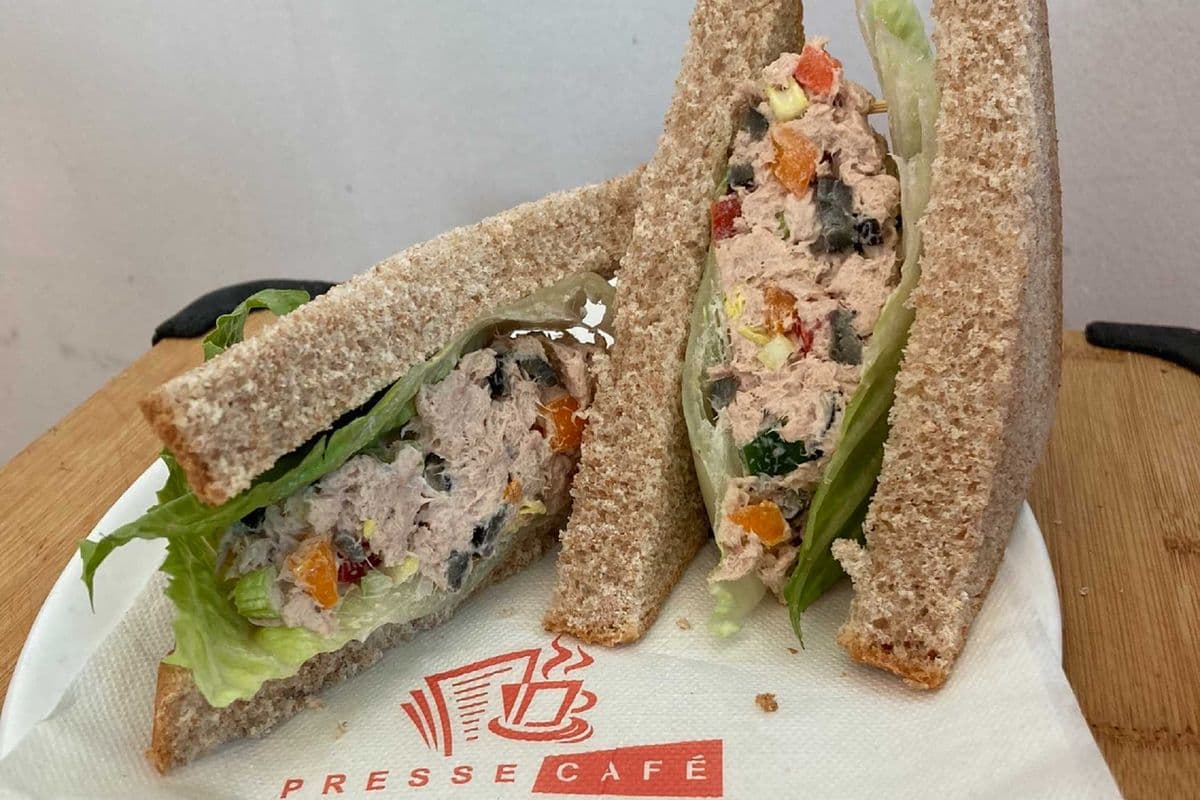 Tuna, Olives, and Sweet Peppers Sandwich