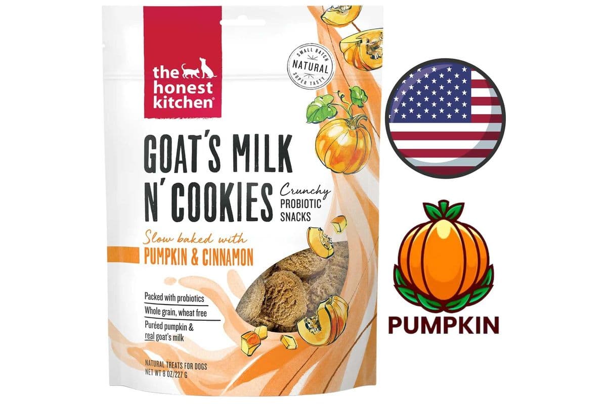 The Honest Kitchen - Goat's Milk N' Cookies Pumpkin & Cinnamon Dog Treats - 8 Oz