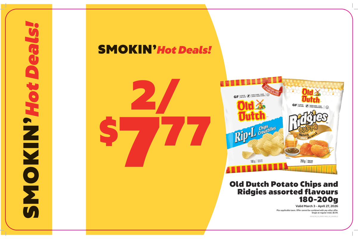 Old Dutch (180-200 g) - 2 for $7.77