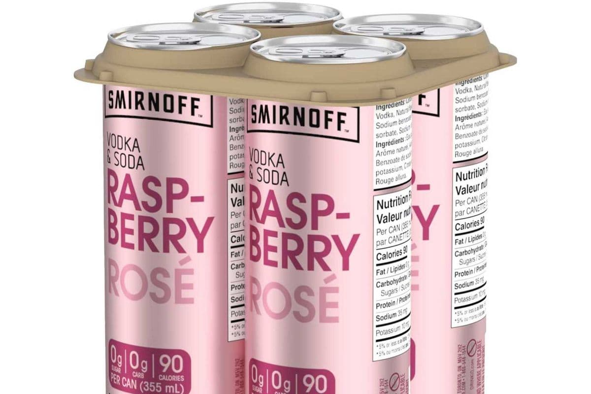 Smirnoff Vodka & Soda Raspberry Rose 4 Cans - 4.50% ABV (1 x 355 ml)