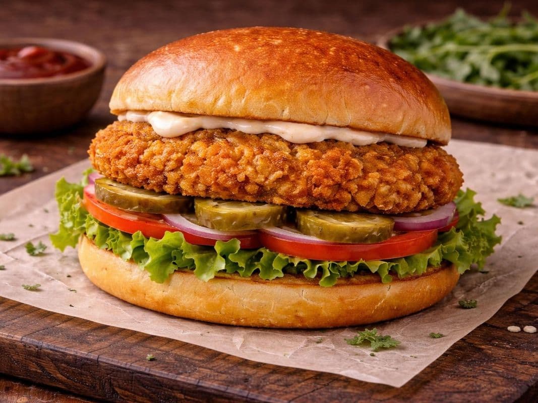 Hangry Vegan Crispy Chick’n Burger