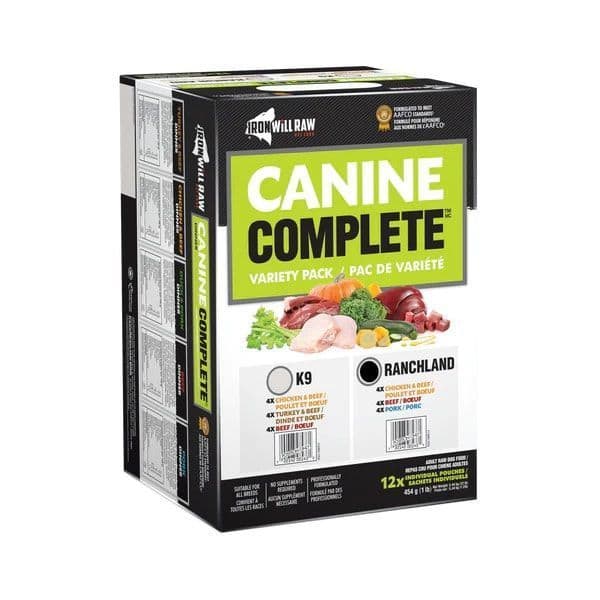 Iron Will Raw Ranchland Variety Pack Canine Complete Dinner 12 x 1 lb