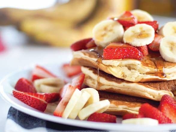 Banana and Strawberry Pancakes