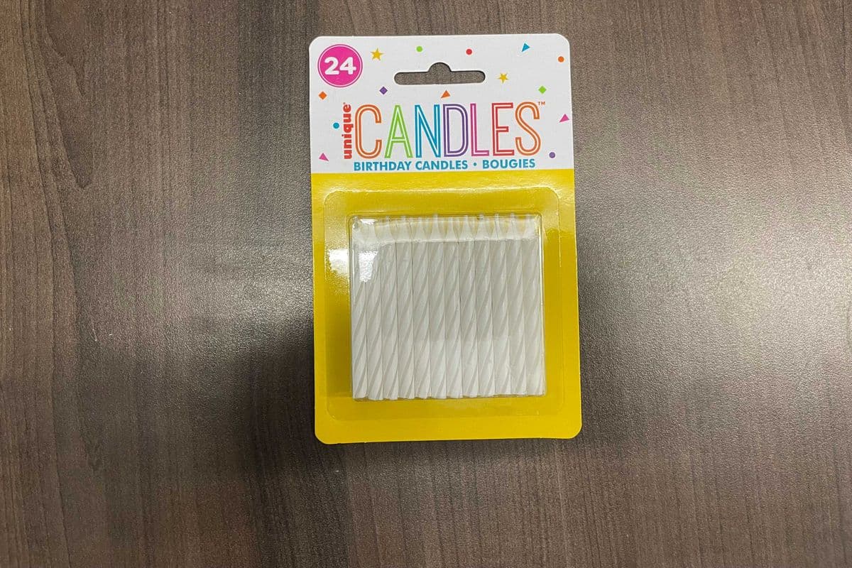 Spiral Bday Candle White 24pk