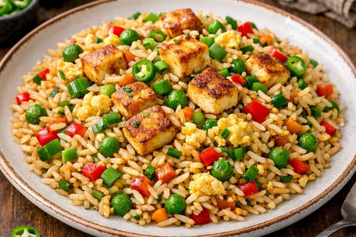 Tamarind Style Egg & Paneer Fired Rice (7inch round Container)