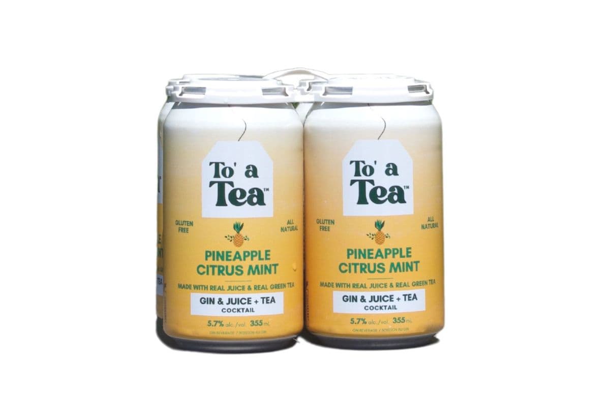 To' a Tea Gin Juice & Tea Cocktail Pineapple Citrus Mint (4 x 355mL cans)
