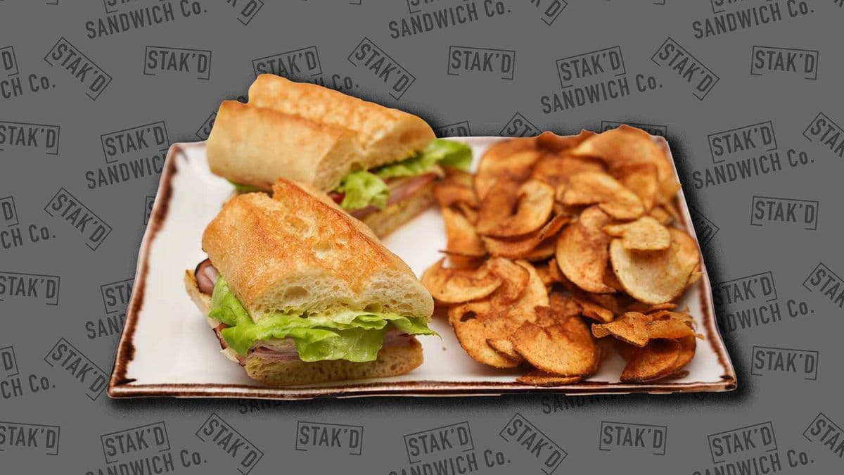 Stak’d Ham and Swiss Sandwich