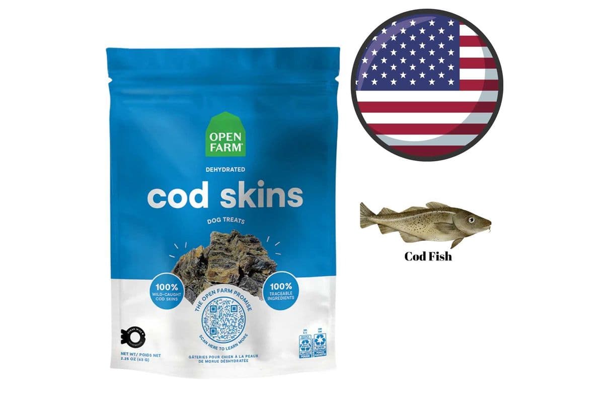Open Farm - Dehydrated Cod Skins Dog Treats - 2.25 Oz