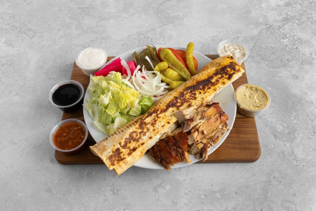 Chicken Shawarma Saj Wrap