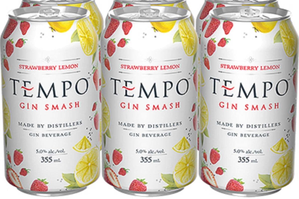 Tempo Strawberry Lemon Gin Smash, 6 Cans (6 x 355ml)