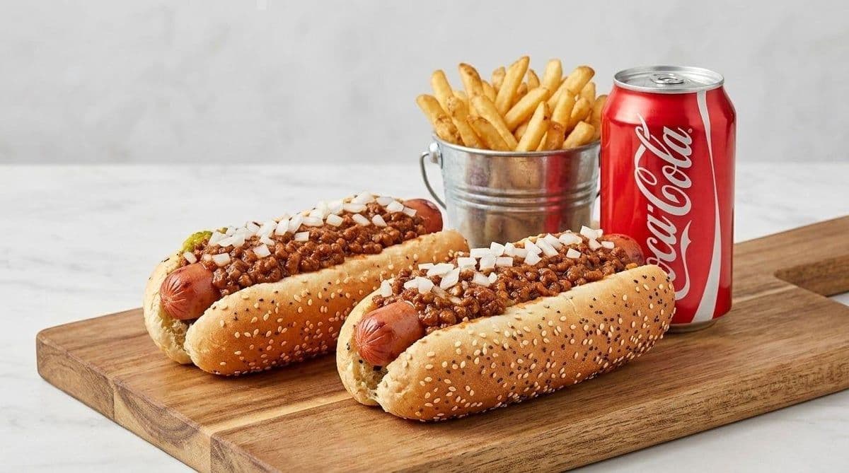 Trio #8 - 2 hot-dogs Michigan + frites + breuvage