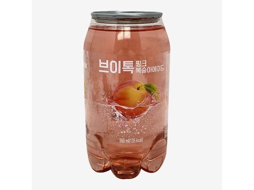 VTalk Pink Peachade Korean Sparkling Drink 350ml Fruity Beverage