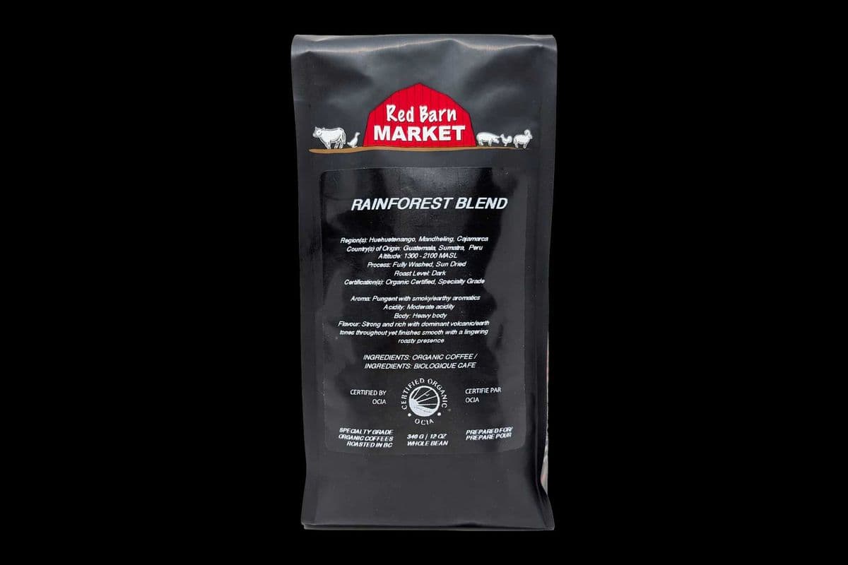 Red Barn Coffee - Rainforest Dark Beans (340G)