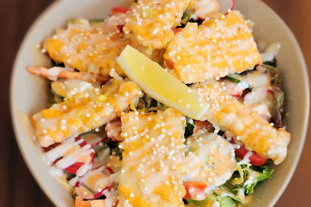 Salmon Kakiage Salad