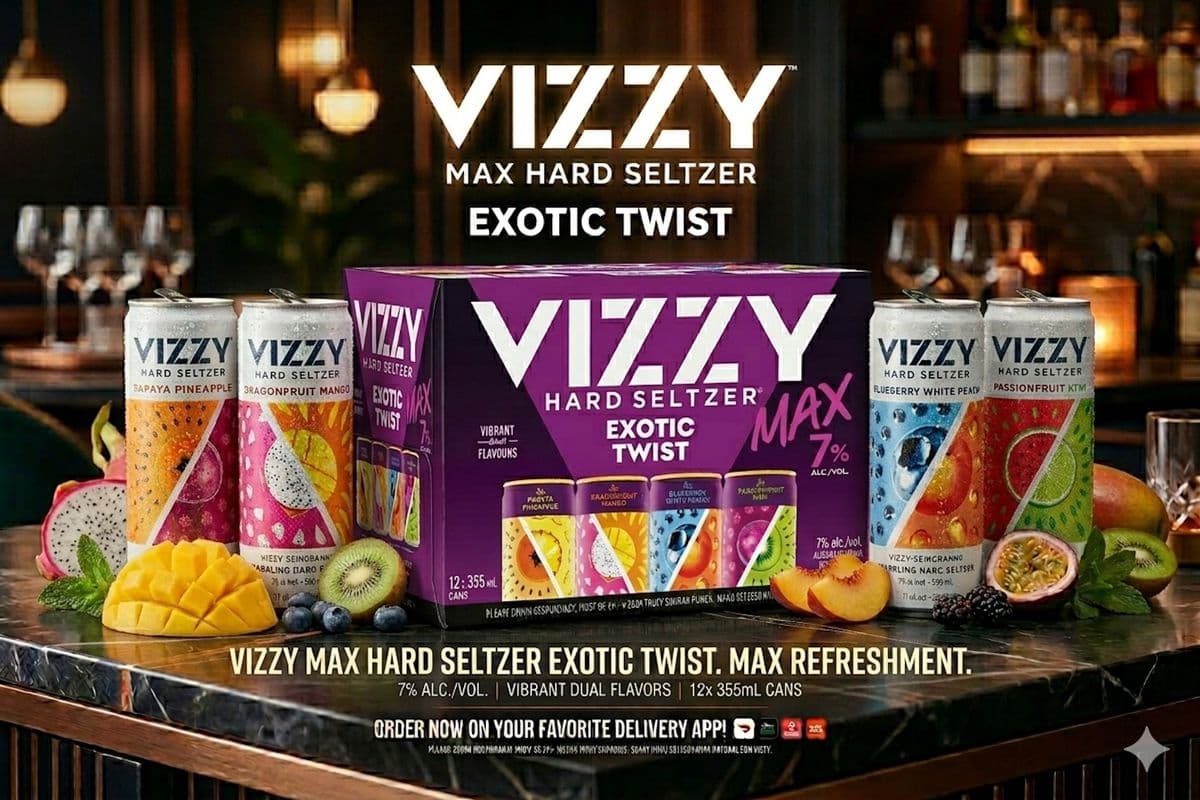 Vizzy Hard Seltzer Exotic Twist Max Variety Assorted (12 x 355ml)