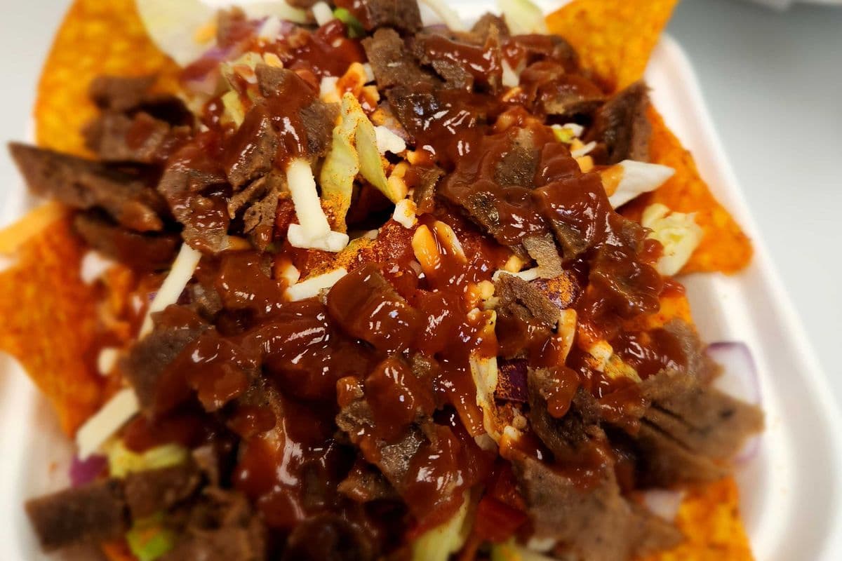 Donair taco salad in a box