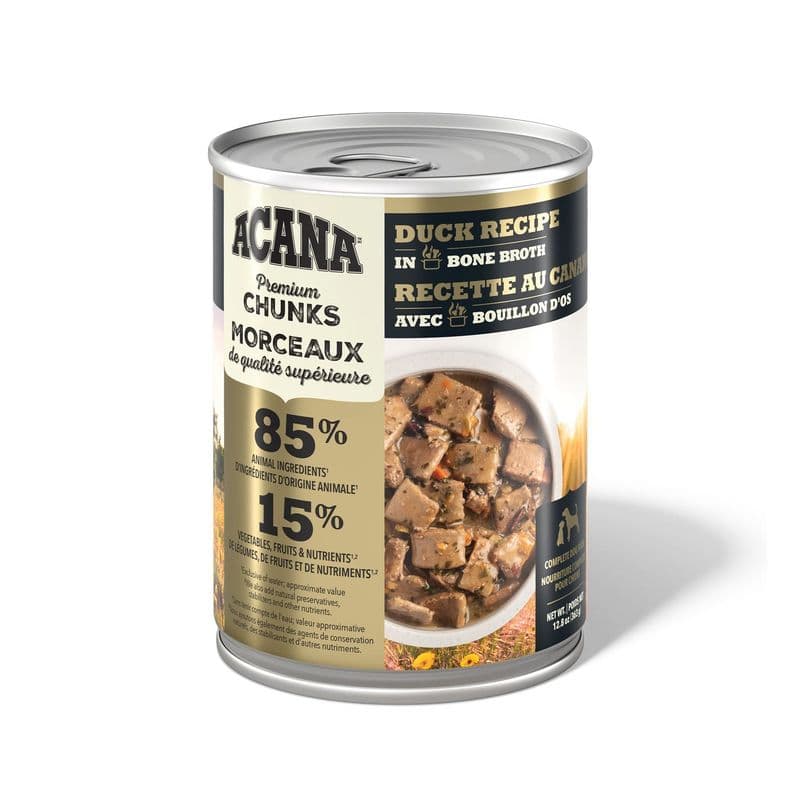 Acana Premium Chunks Wet Dog Food Duck Recipe in Bone Broth 363g