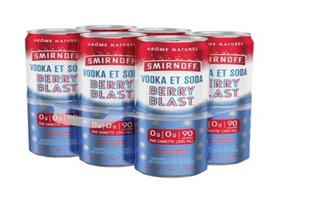 Smirnoff Berry Blast Vodka and Soda 0G Cans 6CANS (6 x 355ml)