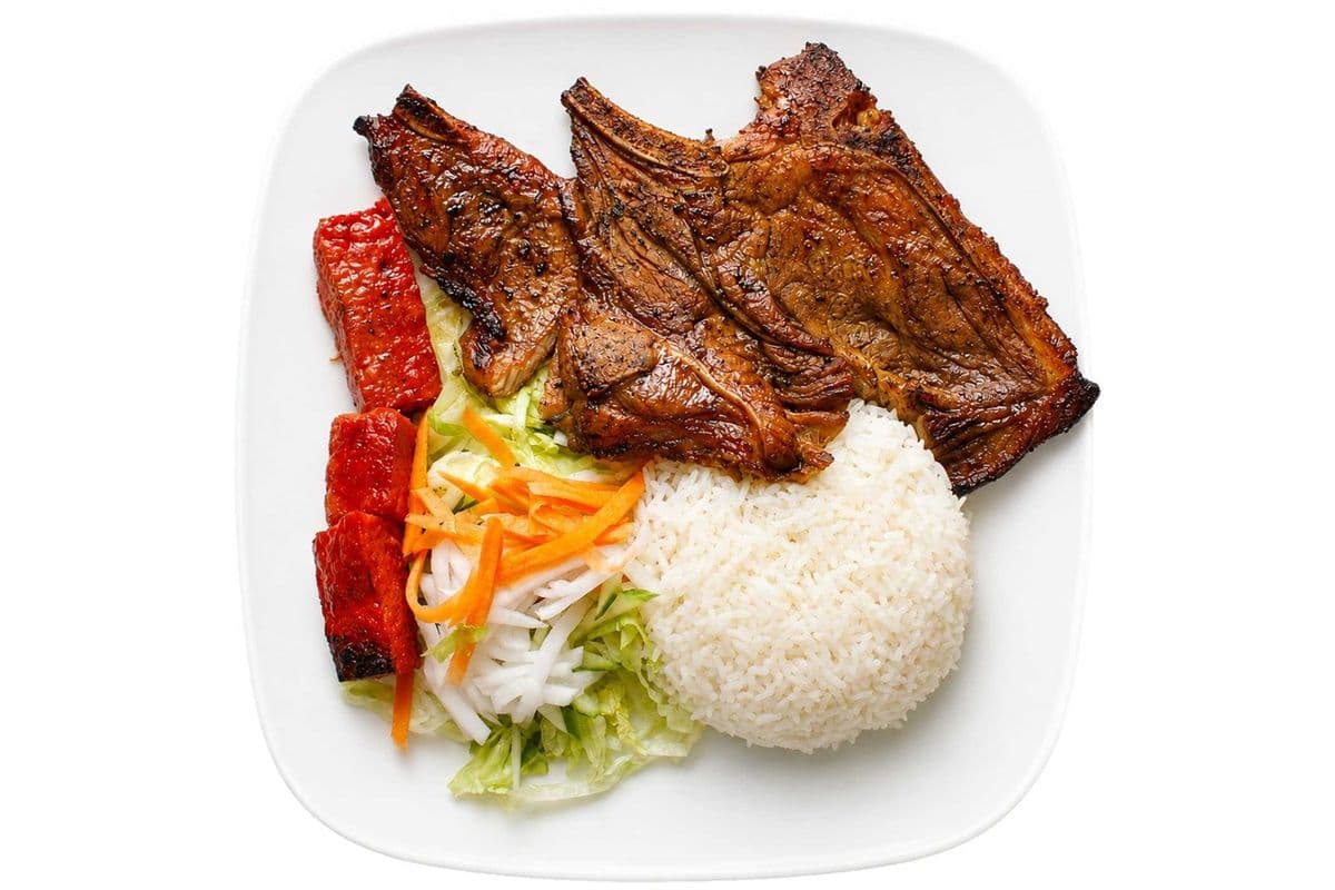 38. Grilled Pork Chop and Grilled Sausage Rice