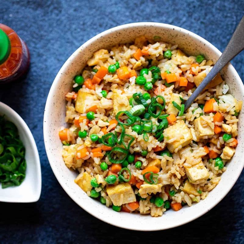 Veggie Egg Soya Fried Rice / Riz Frit Légumes Oeuf Soya