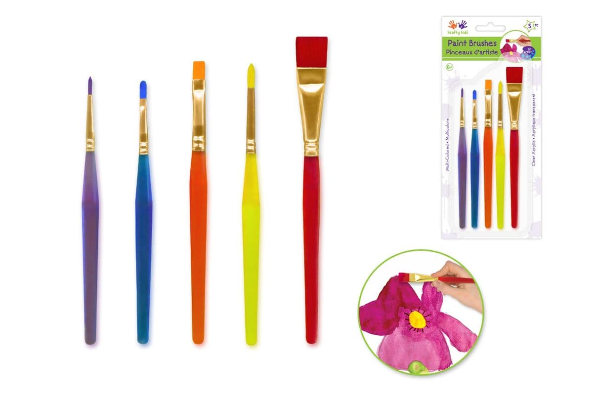 Kids Colored Paint Brushes 5pc (5 Pack)